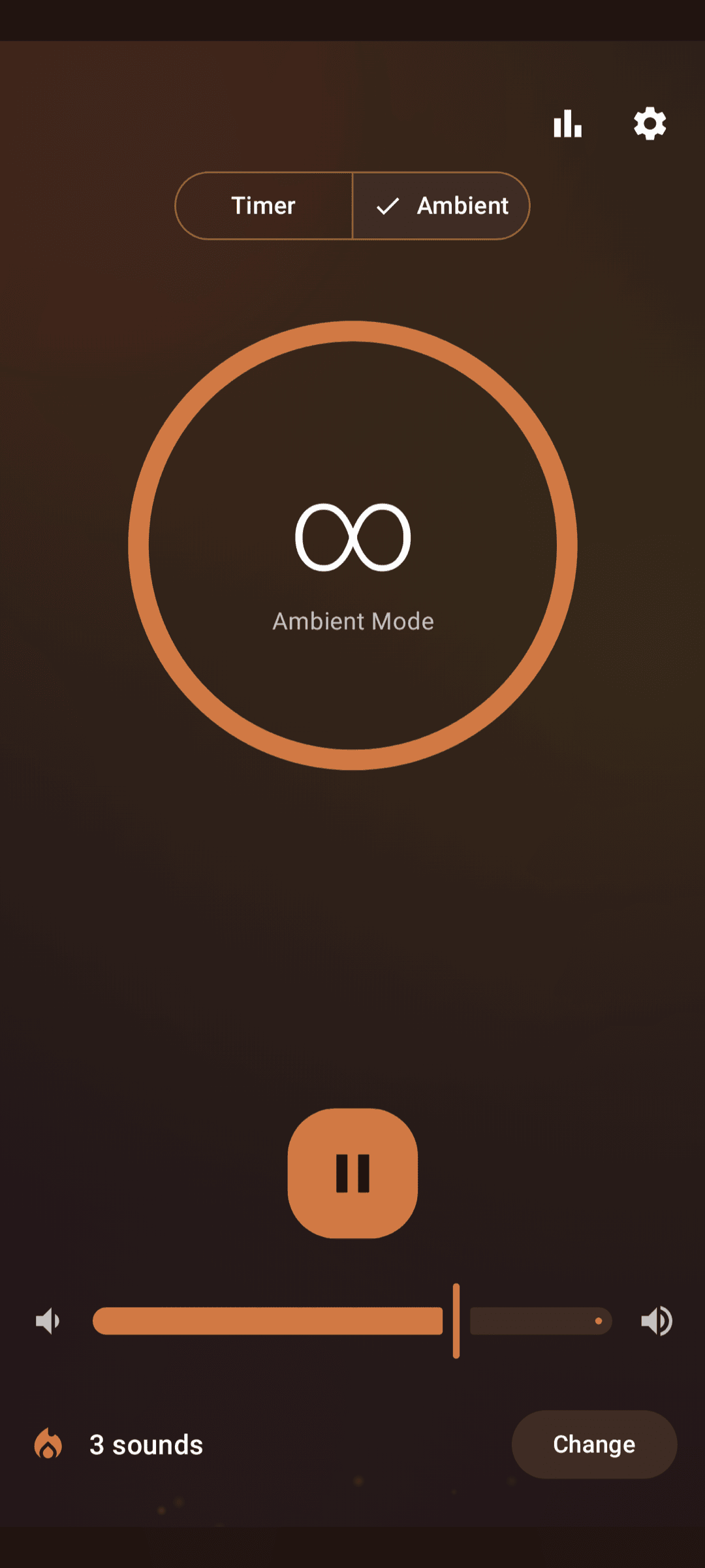 Ambient mode playing three sounds with no timer